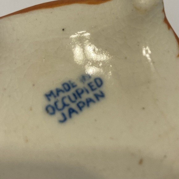 OCCUPIED JAPAN Vintage Blue Brown 3D Mini Vases Pergola Willow 3 x 3.5 inches - Picture 11 of 13